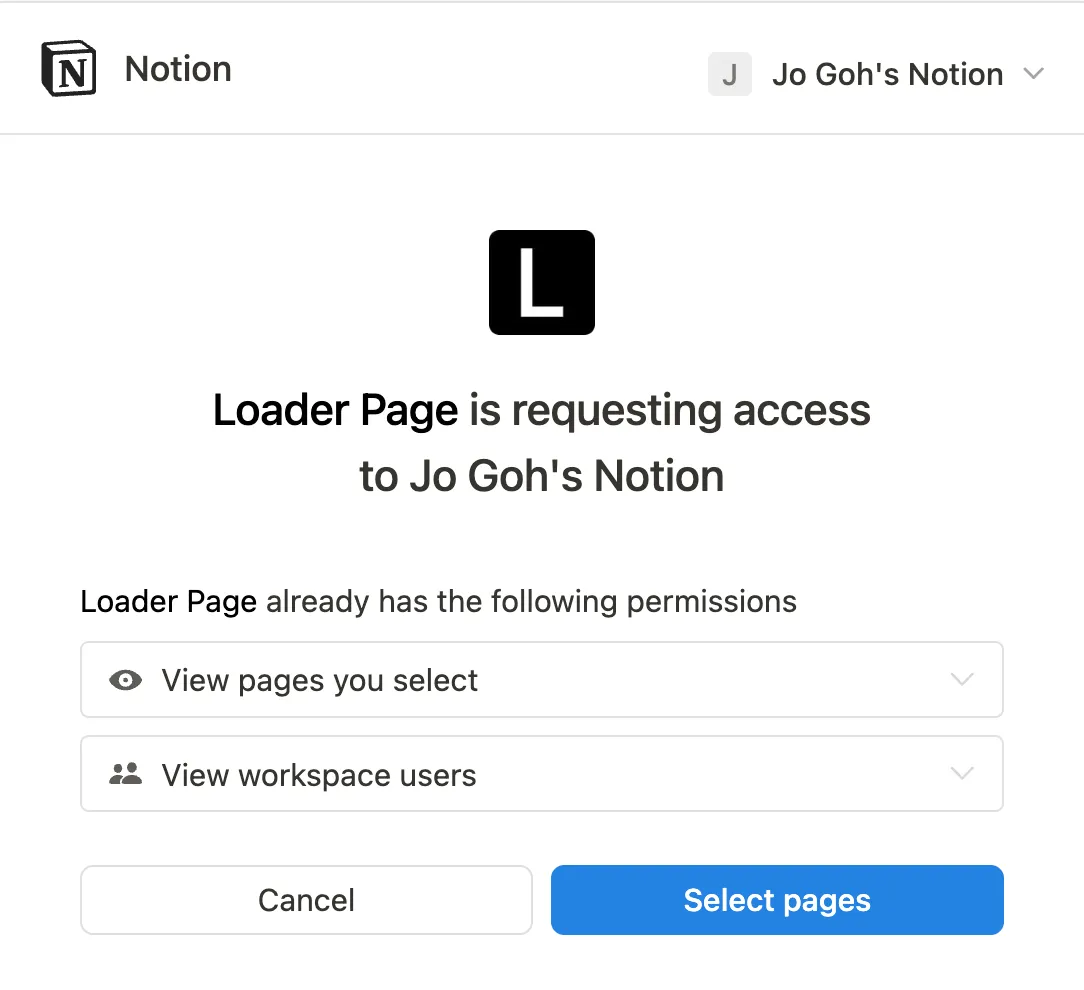 Sign in with Notion